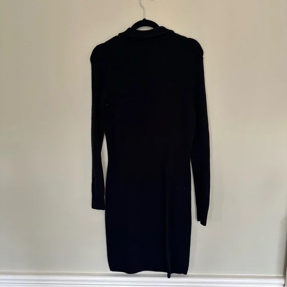 Abercrombie & Fitch Black knee-length zip up sweater dress with mock neck - Picture 7 of 14